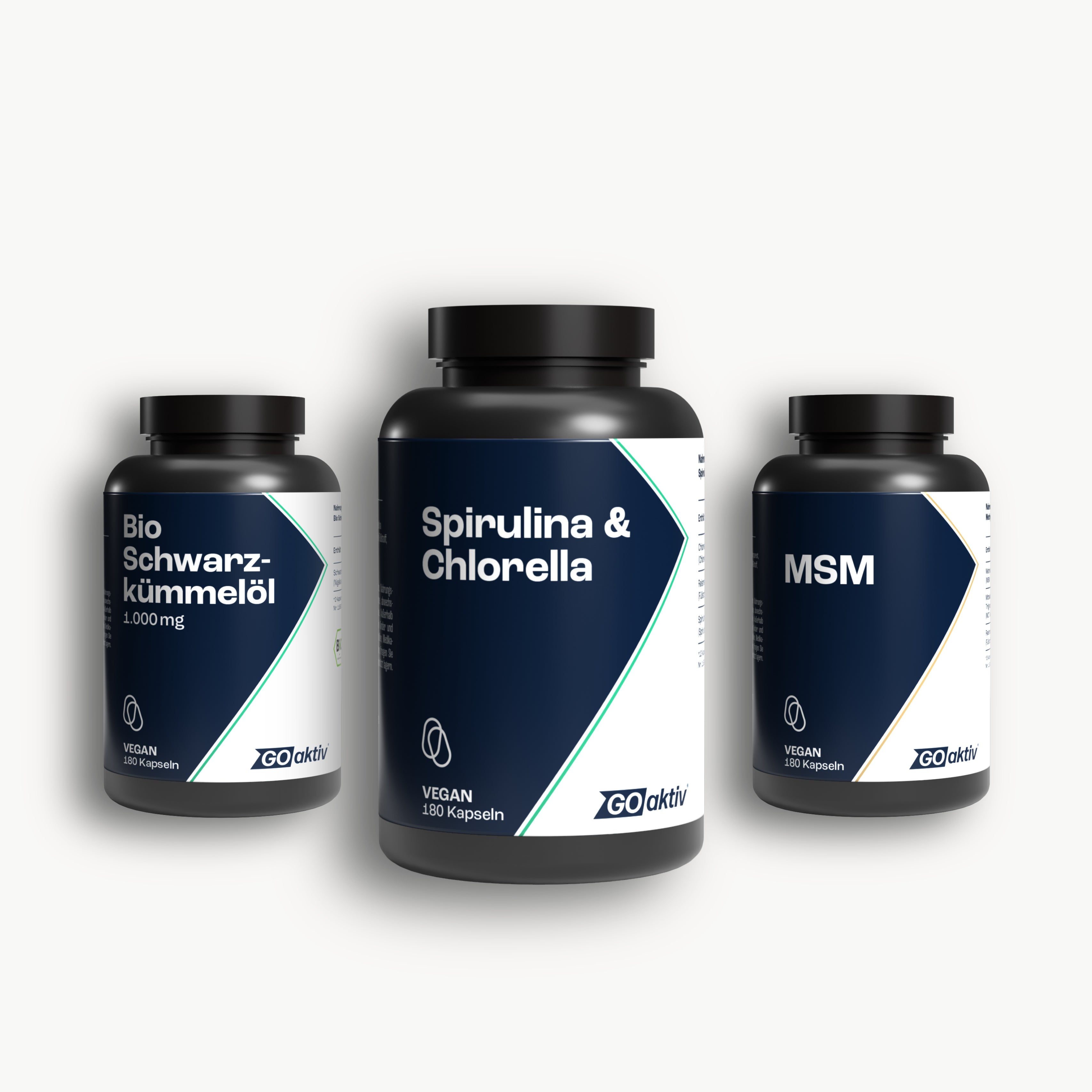 Reingefühl-Bundle (Spirulina Chlorella, MSM & Bio Schwarzkümmelöl)