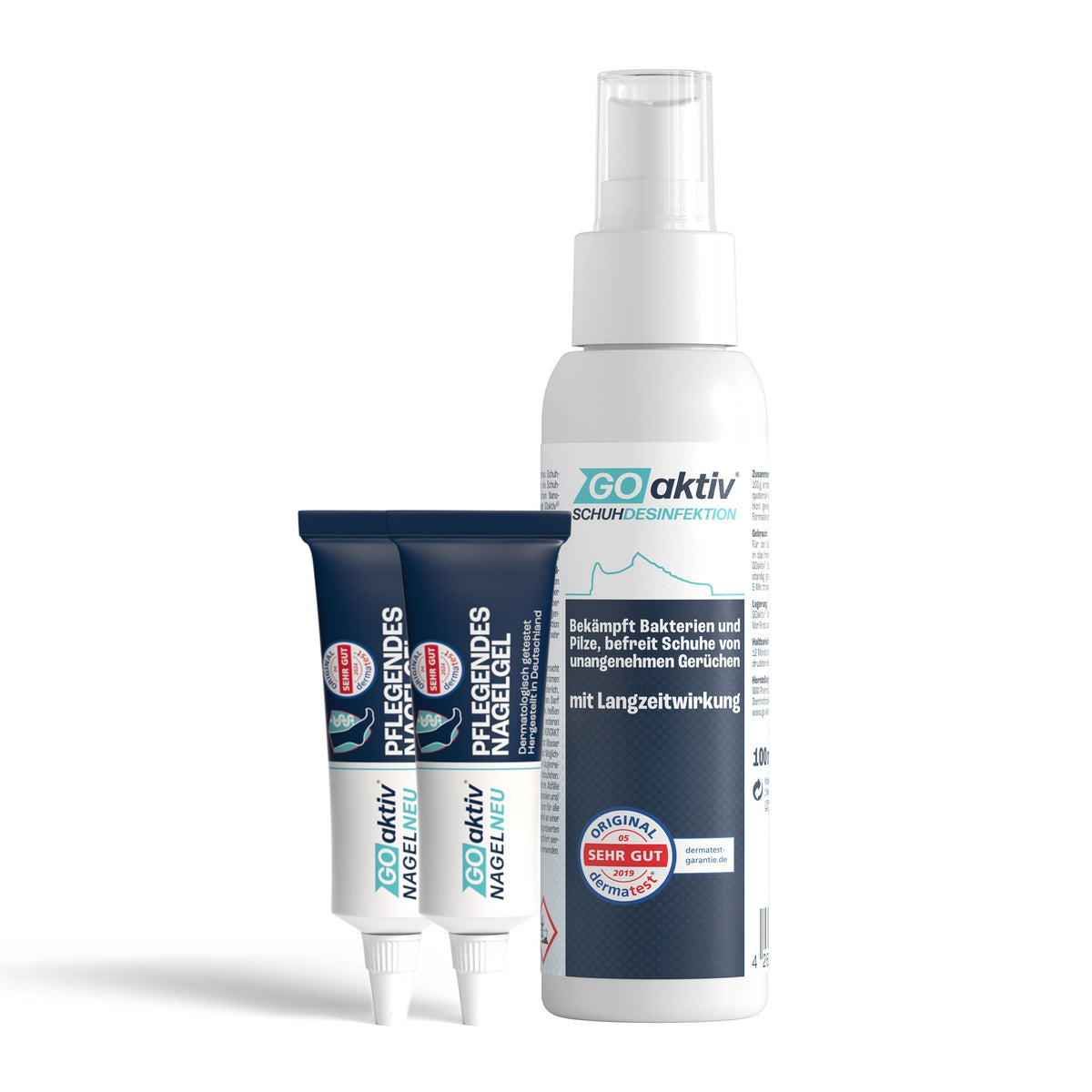 NAGELNEU Pflegendes Nagelgel 10ml Gel GOaktiv® Komfort Bundle: 2x NAGELNEU Pflegendes Nagelgel 10ml + 1x Schuhdesinfektionsspray 100ml 