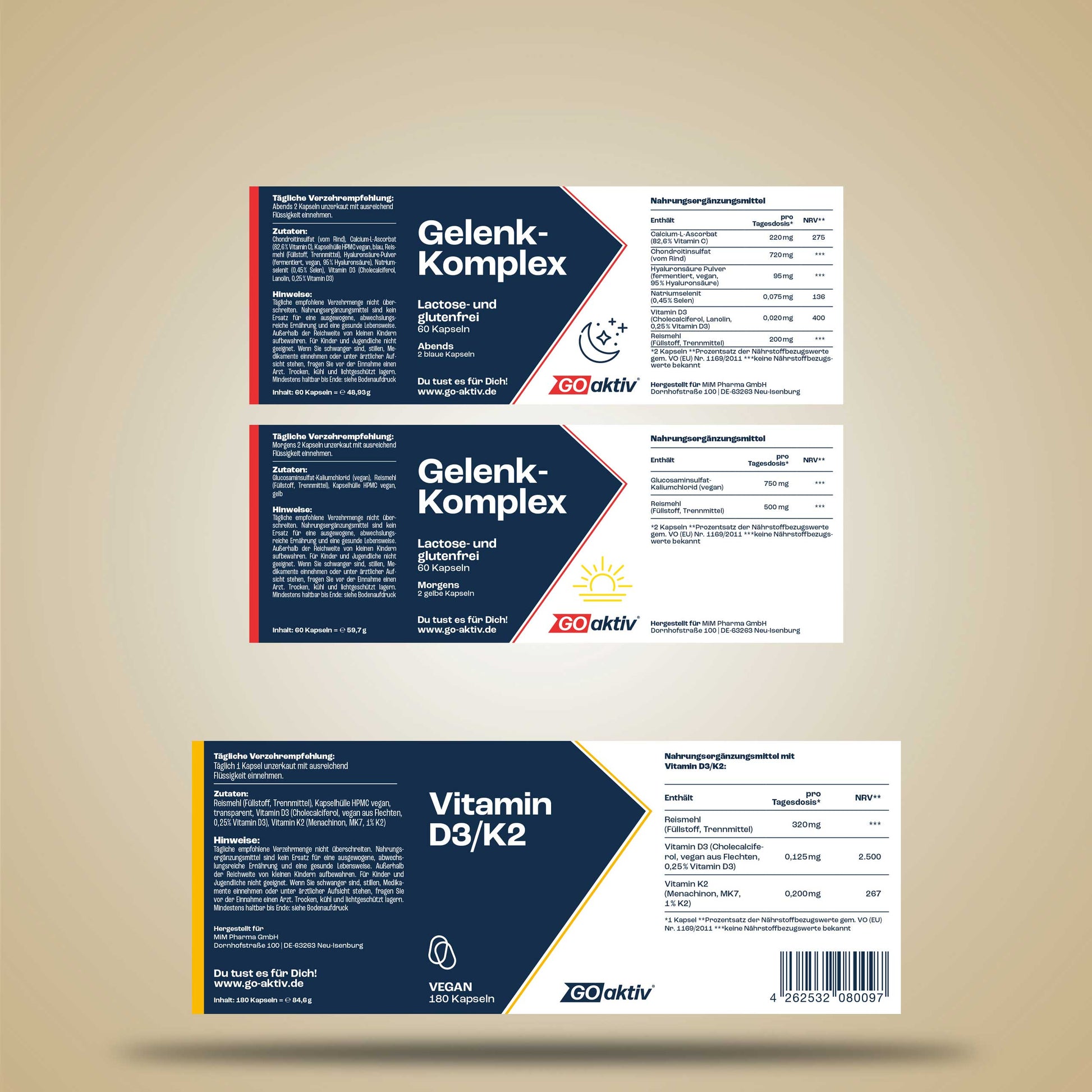 Gelenk Duo (Gelenk-Komplex & Vitamin D3+K2) Kapseln GOaktiv® 