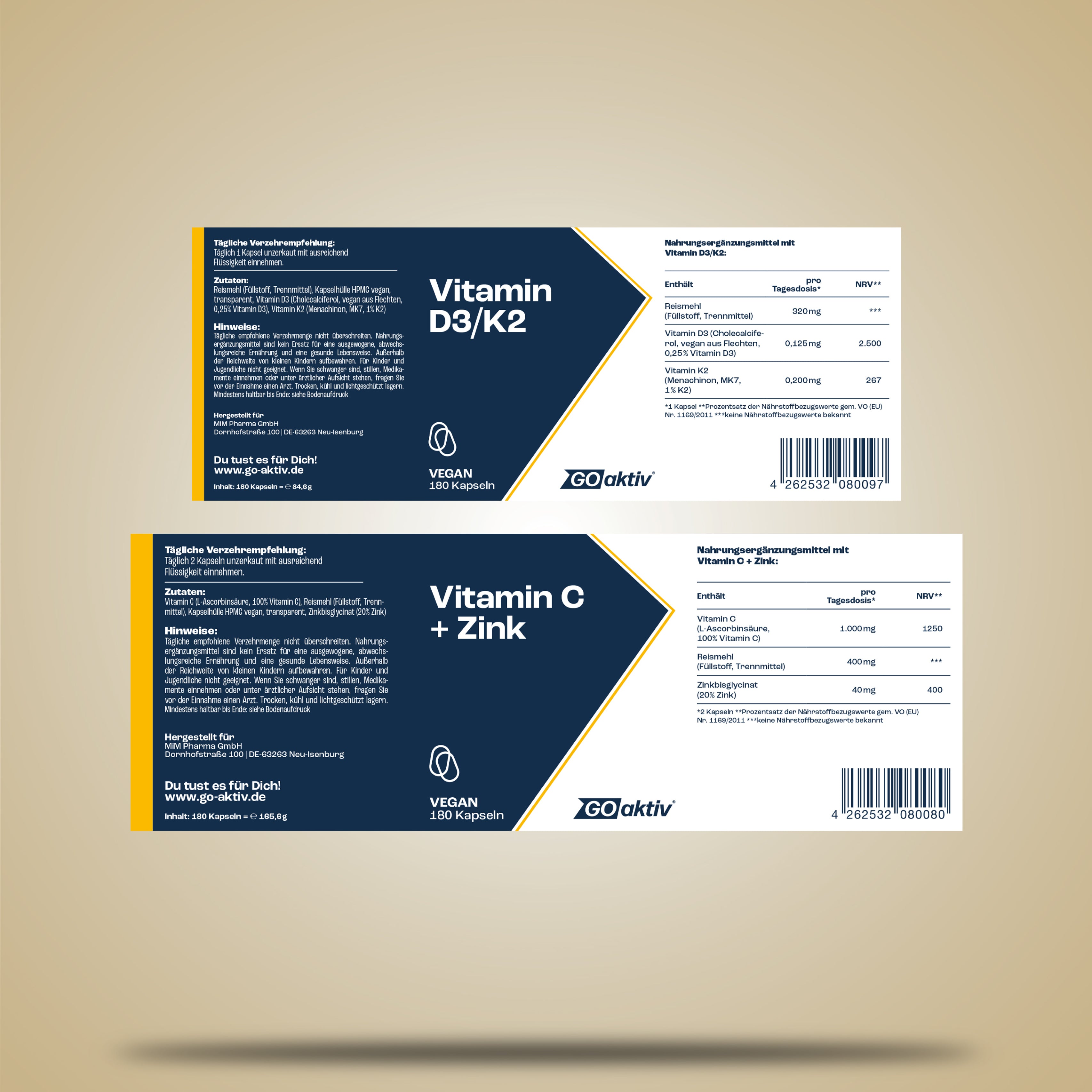 Immun-Duo (Vitamin C + Zink & Vitamin D3+K2)