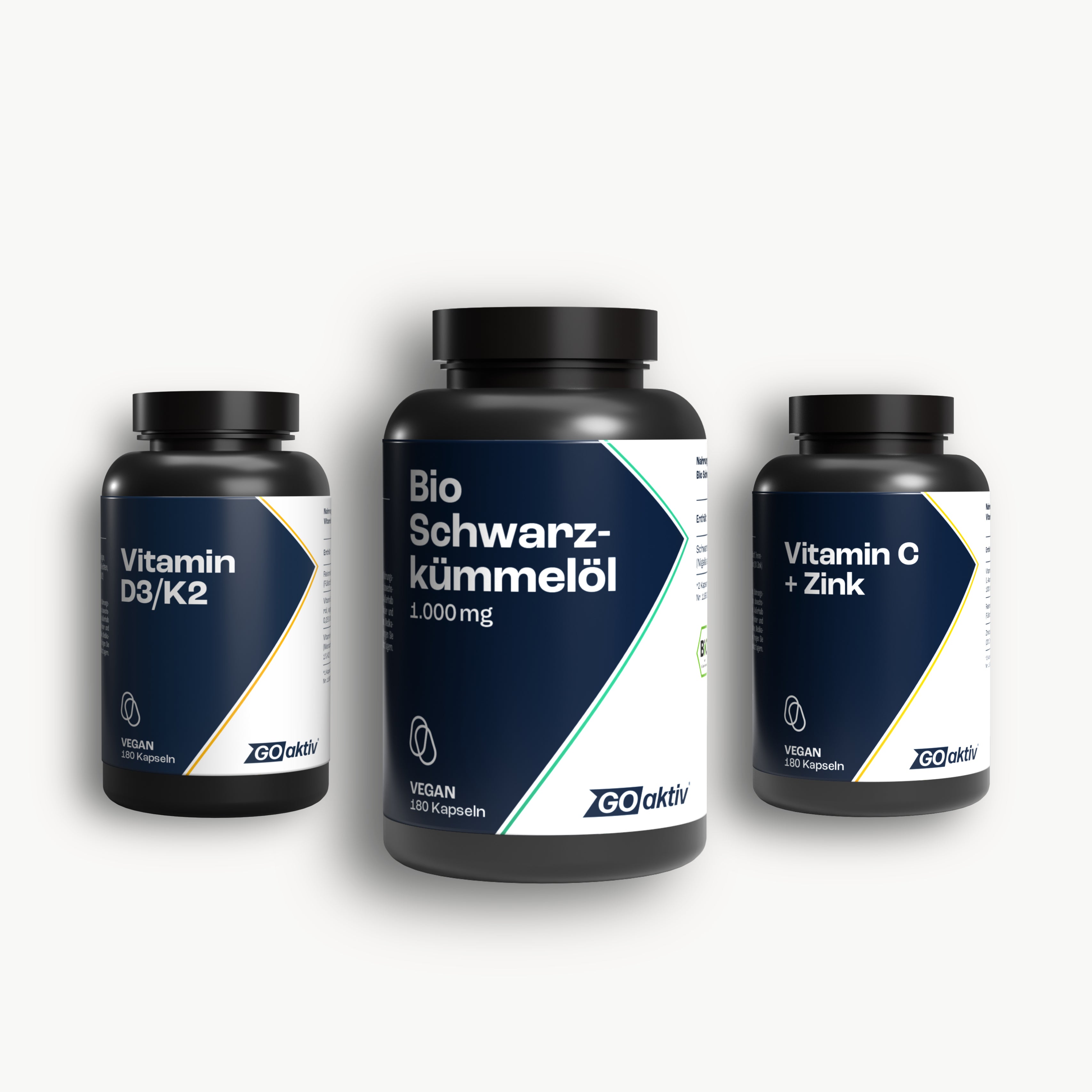 Immun-Power (Vitamin C + Zink, Vitamin D3+K2 & Schwarzkümmelöl Bio)