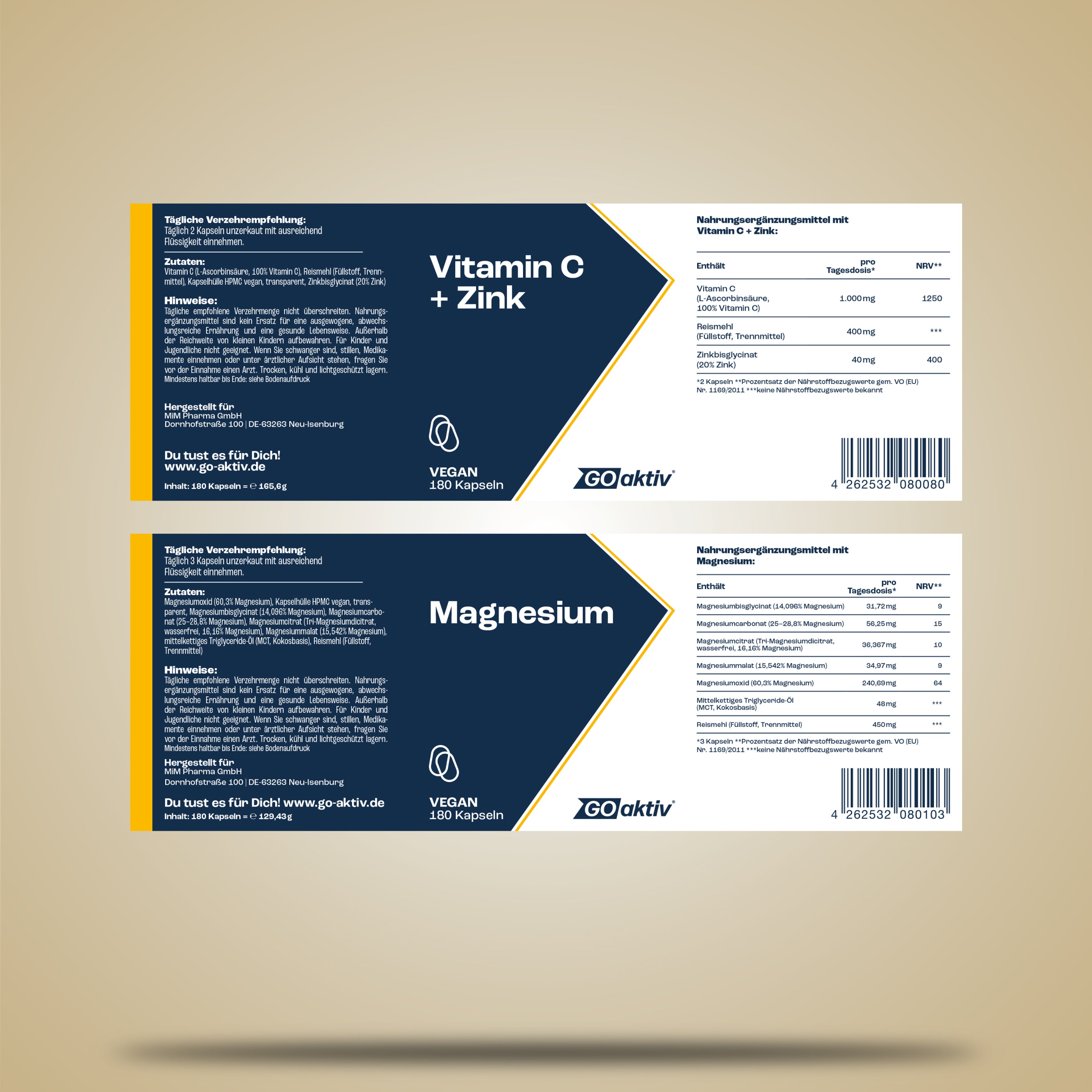 Kraftreserve Nervenstark Bundle (Vitamin C+ Zink & Magnesium)