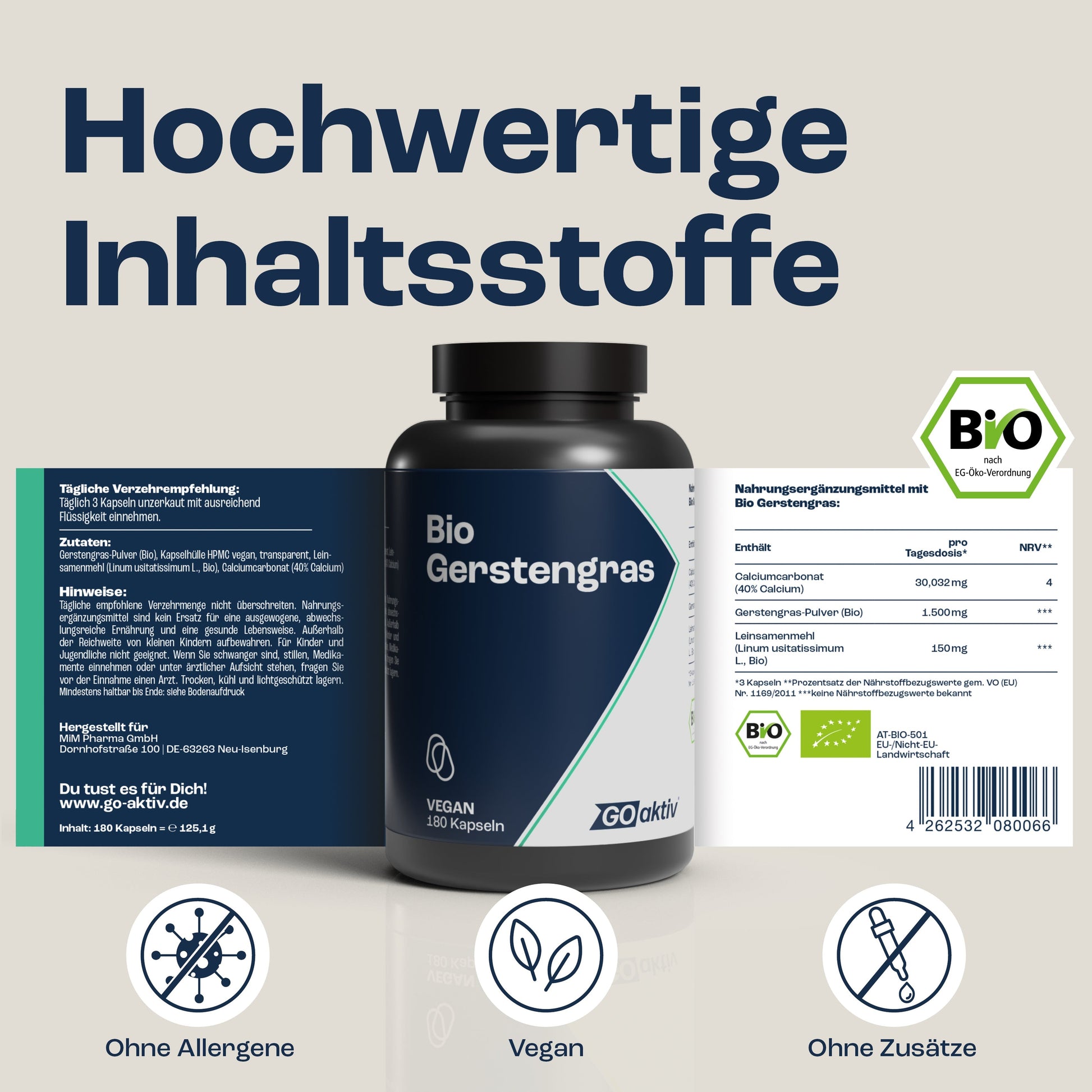 Gerstengras Bio Kapseln Kapseln GOaktiv® 