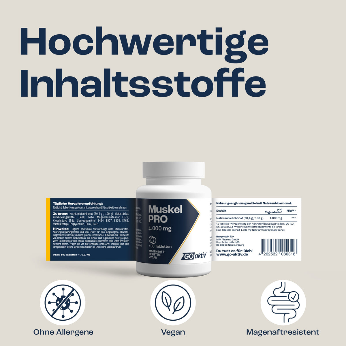 MuskelPRO 1.000mg Tabletten GOaktiv® 