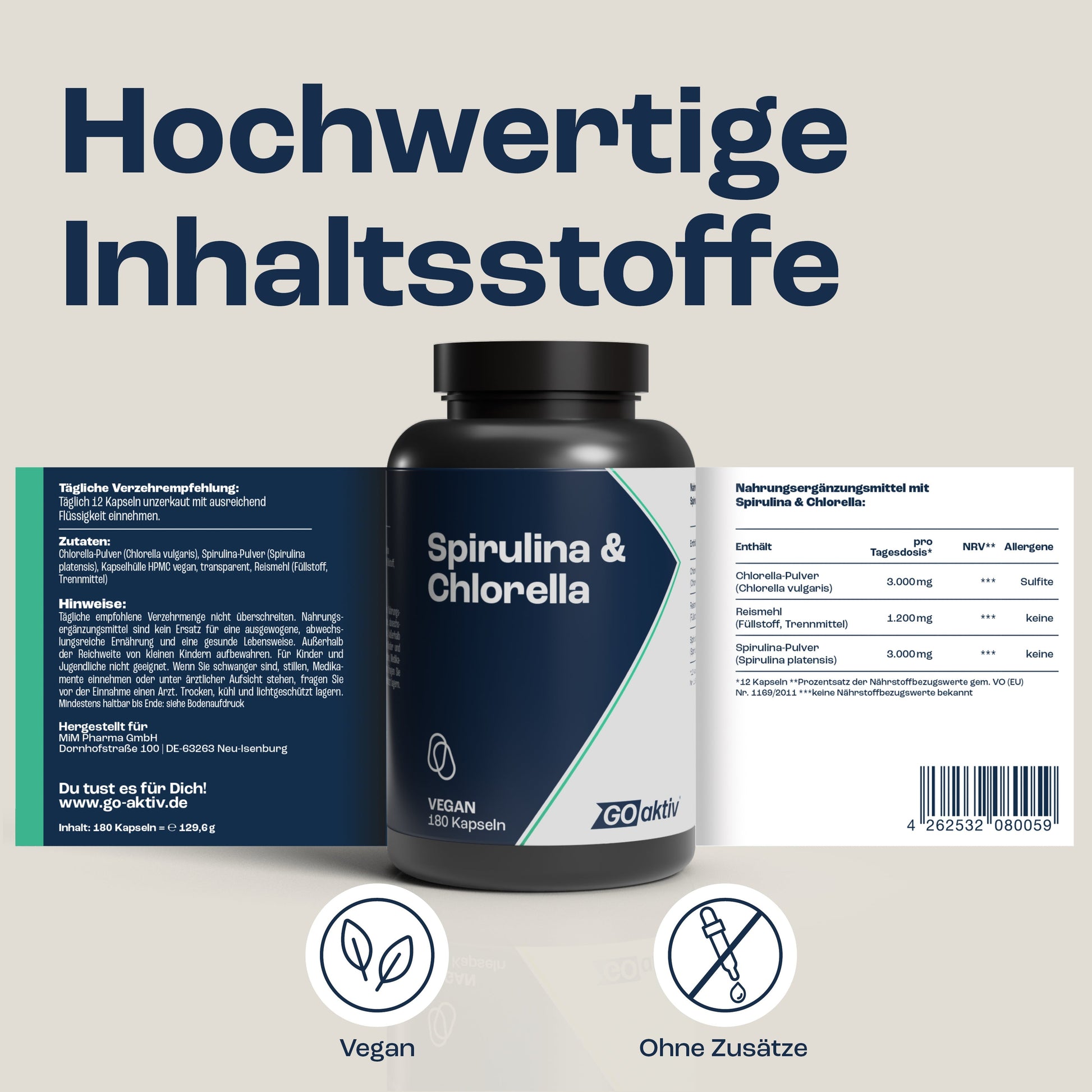 Spirulina Chlorella Kapseln Kapseln GOaktiv® 