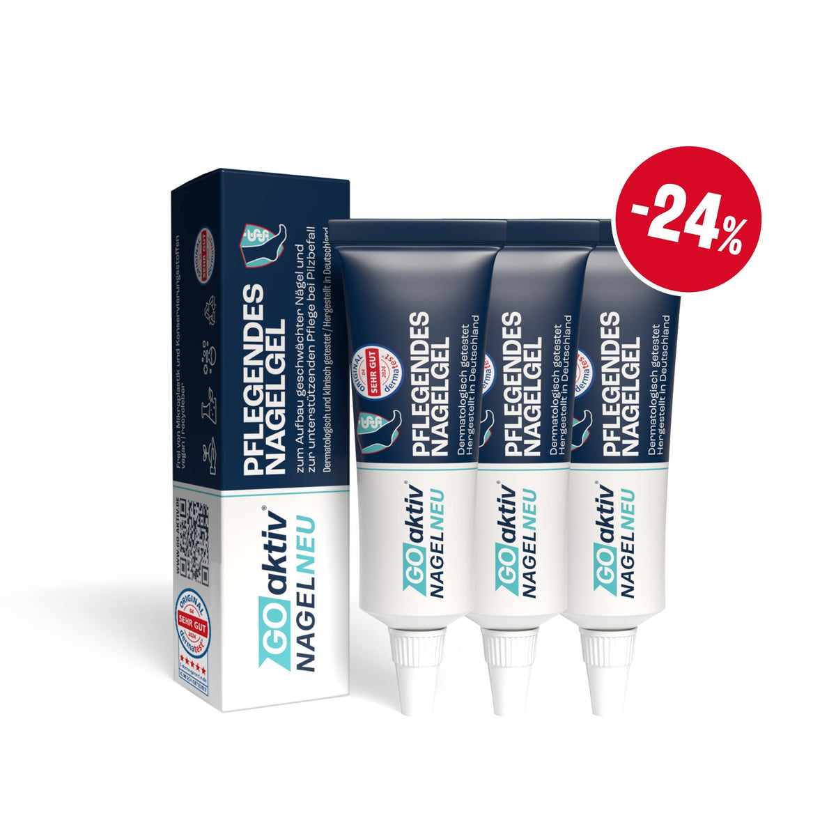 NAGELNEU Pflegendes Nagelgel 10ml Gel GOaktiv® NAGELNEU Pflegendes Nagelgel 3x10ml + Nagelfeile 