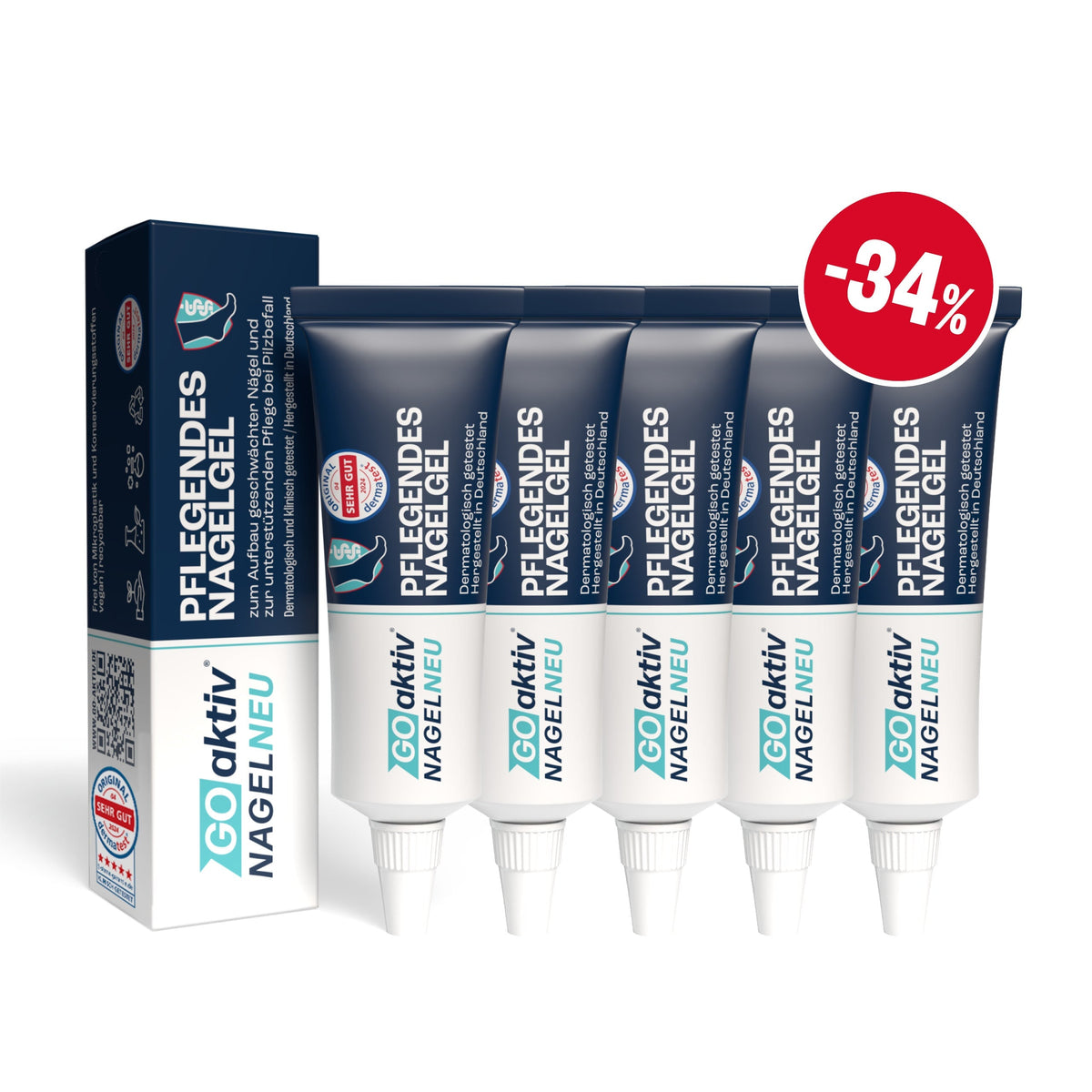 NAGELNEU Pflegendes Nagelgel 10ml Gel GOaktiv® NAGELNEU Pflegendes Nagelgel 5x10ml + Nagelfeile 